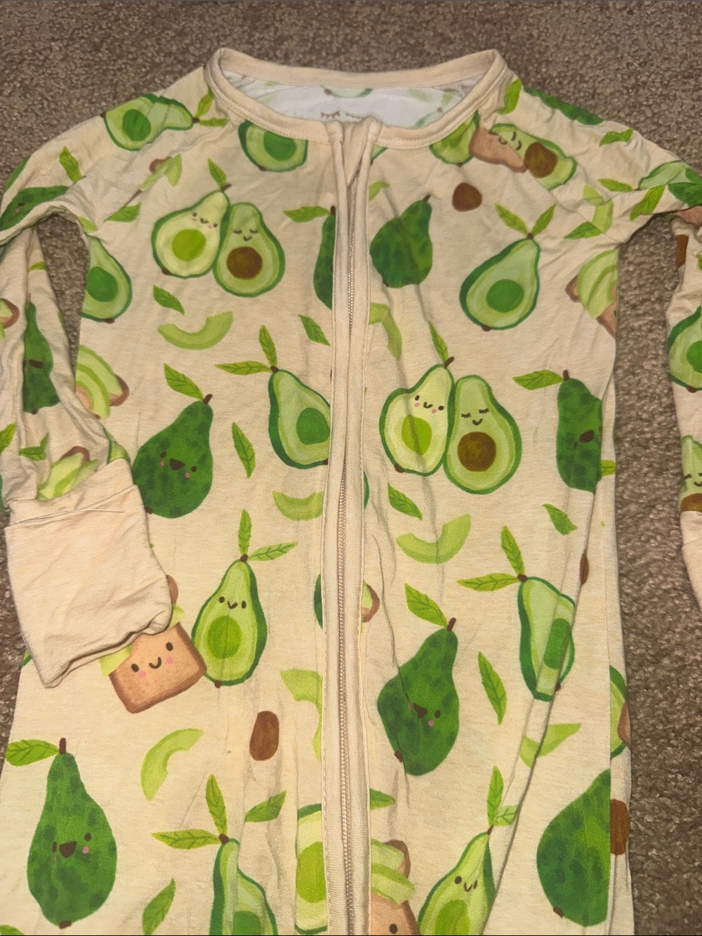 Little Sleepies Avocado Toast Zippy 12-18 Months LIKE NEW!!! Sold out online!!!!